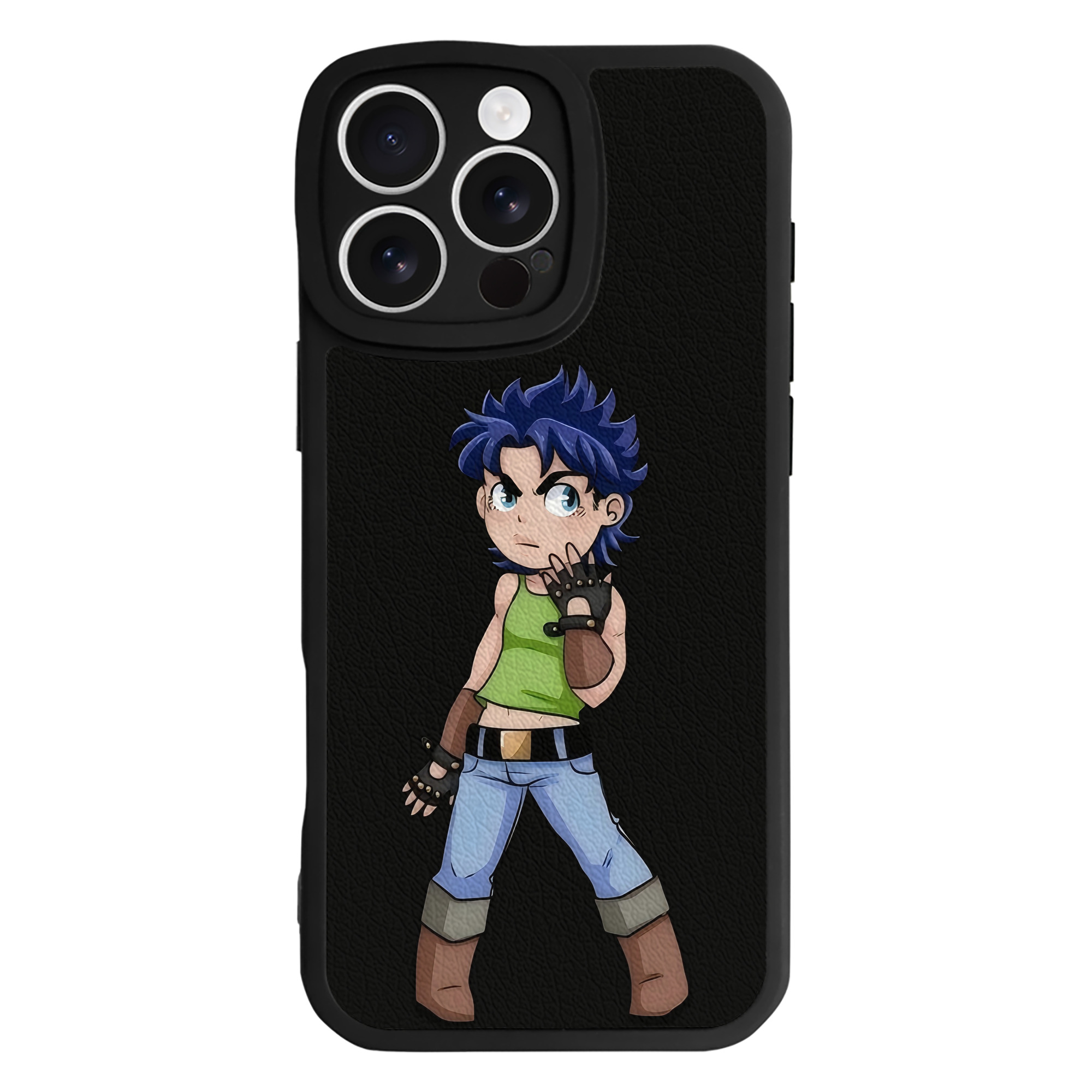 （画像用） ジョジョの奇妙な冒険 広瀨康一 JoJo's Bizarre Adventure Hirose Koichi 【iPhone 16シリーズ対応】シリコンスマホケース（レザー調） 材質：シリコン